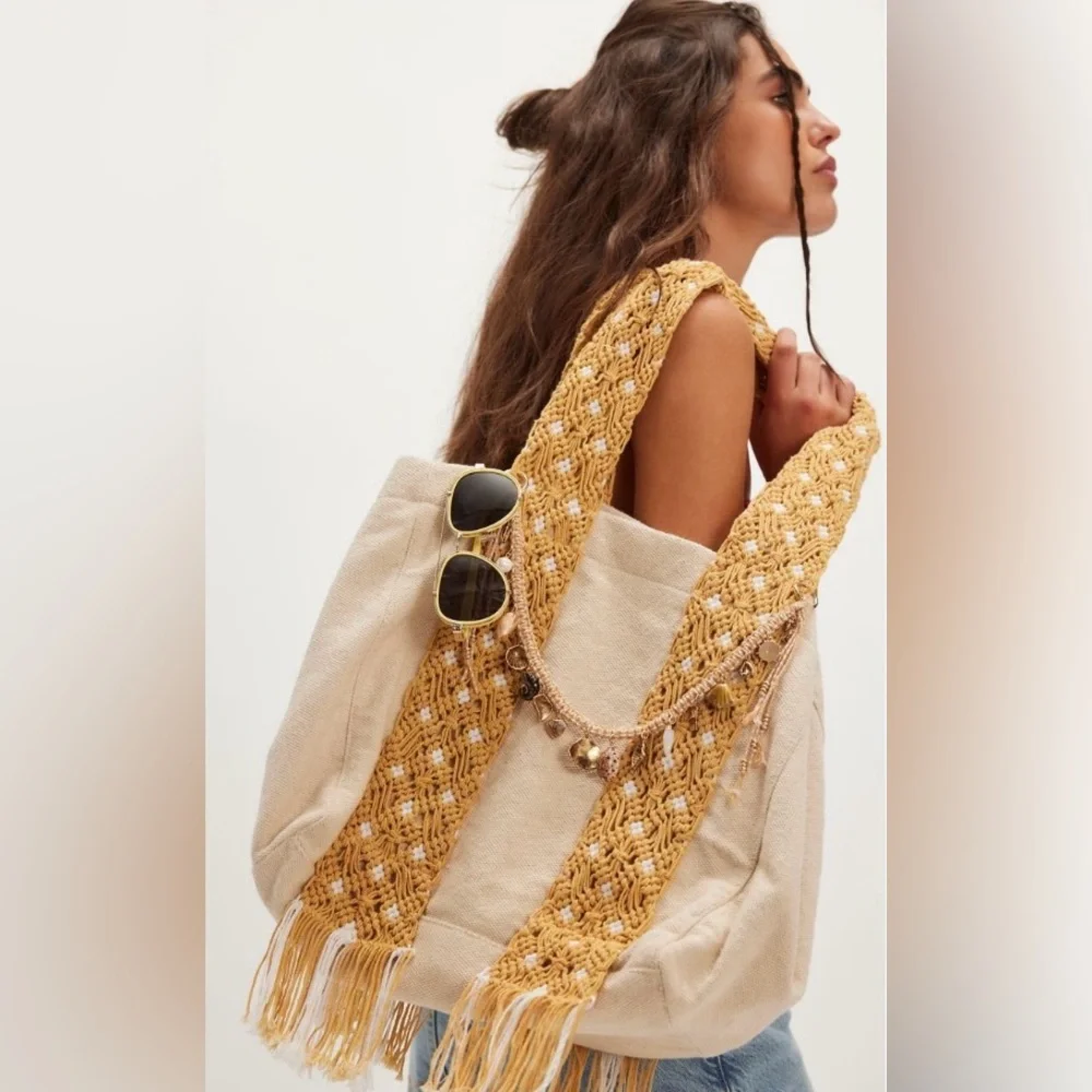 Free People ~ Mia Macrame Strap Tote ~ NWT - Picture 1 of 16